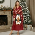 thumbnail image 4 of DISNIMO Women's Long Sleeve Nightgown Christmas Penguin Print Full Length Sleepwear Long Sleepshirts V Neck Button Nightgowns, 2XL, 4 of 8