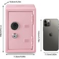 thumbnail image 4 of Caja de seguridad para dinero y efectivo, caja de seguridad de tamaño mini para joyas y objetos de valor, 4.6"x 4.2"x 6.9" rosa, 4 of 5