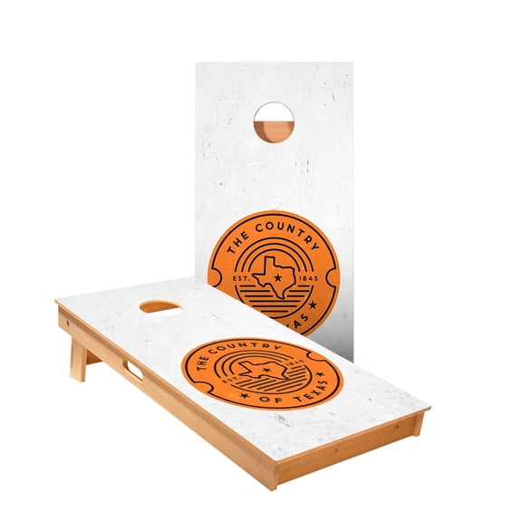 Skip's Garage | Country Of Texas Cornhole Boards | Includes (2) Boards | NO Bags | Case & Lights