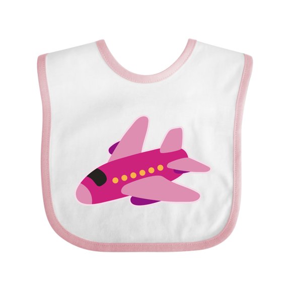 Inktastic Girls Pink Airplane Pilot Girls Baby Bib