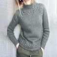 thumbnail image 2 of MSJUHEG Sweaters For Women Womens Sweaters Women' Turtle Neck Pullover Sweater Sweater Temperament C Ommuter Sweater Quarter Zip Pullover Women Grey Xxl, 2 of 7