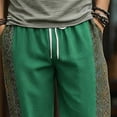 thumbnail image 5 of Tsivenald Linen Pants Men Baggy Harem Vacation Trousers Ethnic Printed Patchwork Breathable Loose Fit Mens Bohemian Beach Bottoms, 5 of 5