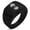 Black, variant on Stainless Steel Legendary Blackbeard Pirate Geometric Pattern Step-Down Biker Style Polished Ring