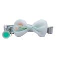 thumbnail image 2 of Cat Collar with Bow Tie and Bell Adjustable Breakaway Safety Floral Embroidery Soft Fabric for Kittens and Cats, Mint Green, 2 of 4