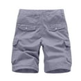 thumbnail image 2 of CaComMARK PI Men's Shorts Pure Color Outdoors Pocket Beach Work Trouser Cargo Pants Gray S, 2 of 5