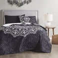 thumbnail image 5 of Comfort Spaces Queen Size Bedspread Set Adult Vermicelli Stitch Black, 5 of 5