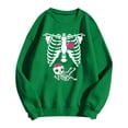 thumbnail image 5 of SIYUDAN Womens Halloween Sweatshirt Funny Graphic Skeleton Sweatshirt Long Sleeve Crewneck Pullover Green Sweat Shirt Fall Clothes for Women L, 5 of 5