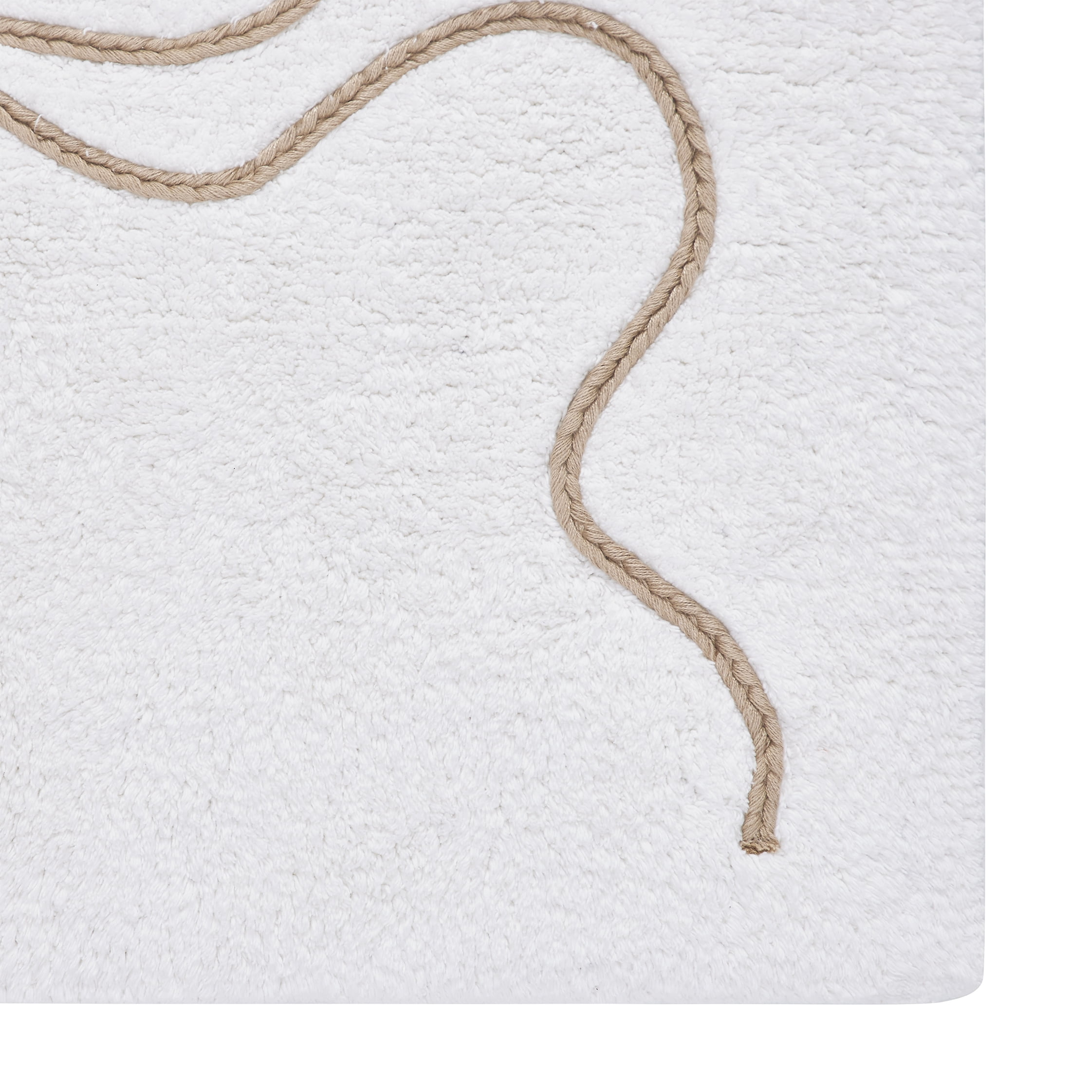 My Texas House Ivory Ribbon Cotton Bath Rug, 20" x 32"