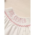 thumbnail image 6 of Zehjuhan Girls Casual Smocked Dress with Embroidered "BIG SISTER" Text and Lantern Sleeves for Spring and Fall White，18-24M, 6 of 10