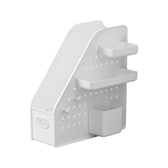 Desktop Pegboard Organiser with Detachable Pen Cup Multifunctional File Storage Box For Books Document Office Supplies