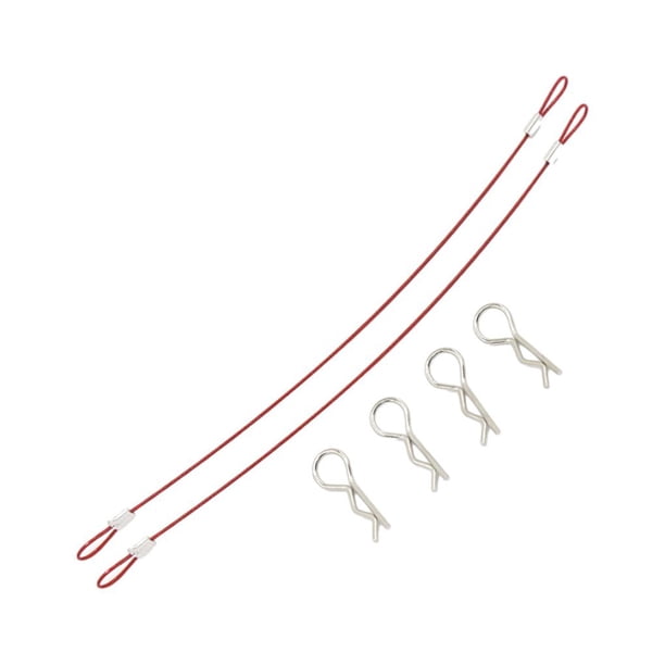 Bewildely Cuerda antipérdida de la cáscara del coche con alta dureza y compatibilidad de la barra del Pin del clip R del metal de la fuerza Kits de construcción modelo rojo 1:10