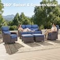thumbnail image 5 of Jentlehouse 6 Pieces Outdoor Patio Furniture Set,Wicker Rattan Patio Sofa Set with Outdoor Rockers,Coffee Table and Ottomans,Outdoor Conversation Set for Poolside Balcony Backyard Porch, 5 of 12