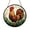 Acrylic 3.5 Inch, variant on Rooster Stained Glass Panel, Vibrant Farmhouse Design with Red and White Details Circular Window Hanging