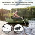 thumbnail image 3 of YYAo Inflatable Fishing Float Tube with Pump Storage Pockets and Fish Ruler, Fishing Boat-Green, 3 of 13