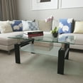 thumbnail image 2 of Glass Coffee Table, Rectangle Clear Coffee Table Modern Side Center Tables for Living Room Conversation Leisure Occasions, 2 of 7