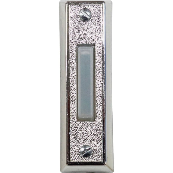 Heath Zenith Wired Silver Plastic LED Lighted Doorbell Push-Button 18000094