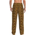 Pajama Pants Men Men's Pajama Bottoms, Modern Snake Pattern Yellow Pj