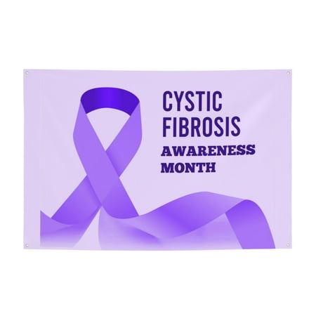 

Cystic Fibrosis Awareness Month Purple Ribbon Party Banner 47x71in - High Durability - Designed for Indoor or Outdoor Use - Great Gift Idea