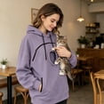 thumbnail image 5 of lcziwo Cat Hoodie for Women with Zipper Pouch Pet Hoodies Oversized Dog Carrier Hooded Sweatshirt with Carrying Pockets 2026 Purple,L, 5 of 8