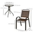 thumbnail image 2 of CoSoTower 3 Pieces Patio Bistro Set, 2 Stackable Chairs with Tempered Glass Table, for Outdoor, Garden Backyard Porch, Dark Brown, 2 of 7