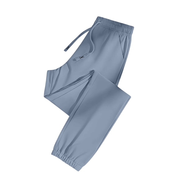 XAOFW Women's Casual Pants Solid Color Drawstring Relaxed Fit Cool Flex Ankle-Tied Athletic Trouser Daily Lounging Comfortable Trendy Slacks
