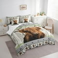 thumbnail image 3 of Homewish Highland Cattle 7 Pieces Bedding Comforter Set for Kids Children Boys Girls,Rustic Cabin Full Bedding Set Lightweight,Retro Vintage Fitted Sheet Flat Sheet,Lightweight Room Decor,Reversible, 3 of 8