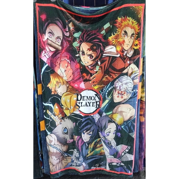 Exclusiva! Cobija Frazada Ultra Suave Collage Demon Slayer Kimetsu No Yaiba