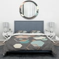 thumbnail image 2 of Designart 'Geometric hexagons Pattern IV' Geometric Duvet Cover Set, 2 of 4