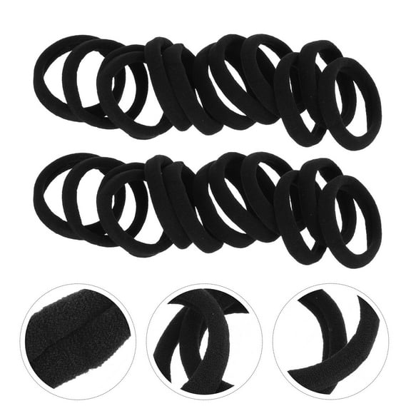 ibasenice 40Pcs Elegant Black Hair Rope Smooth Texture Ponytail Holder Practical Hair Accessories