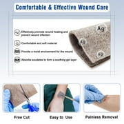 Ceeport Silver Calcium Alginate Wound Dressing, 4 x 4 Patches, Highly Absorbent Dressing Gauze, Non Stick Pads for Wounds, Soft and Comfortable Silver Dressing for Wound Care, 5 Packs
