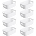 thumbnail image 1 of White Pantry Organizer, Storage Bins With Handles For Easy Transport, Practical Kitchen Organizer And Bathroom Storage, Set Of 8 Plastic Storage Containers, 1 of 5