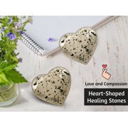 Raw Pyrite Crystal Heart Palm Stone – Natural Pocket Stone