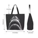 thumbnail image 5 of Balery Black And White Shark Bolsa Tote Estilo Estético con Cremalleras, Bolsa de Hombro, Bolsa de Compras Grande y Plegable, 5 of 8