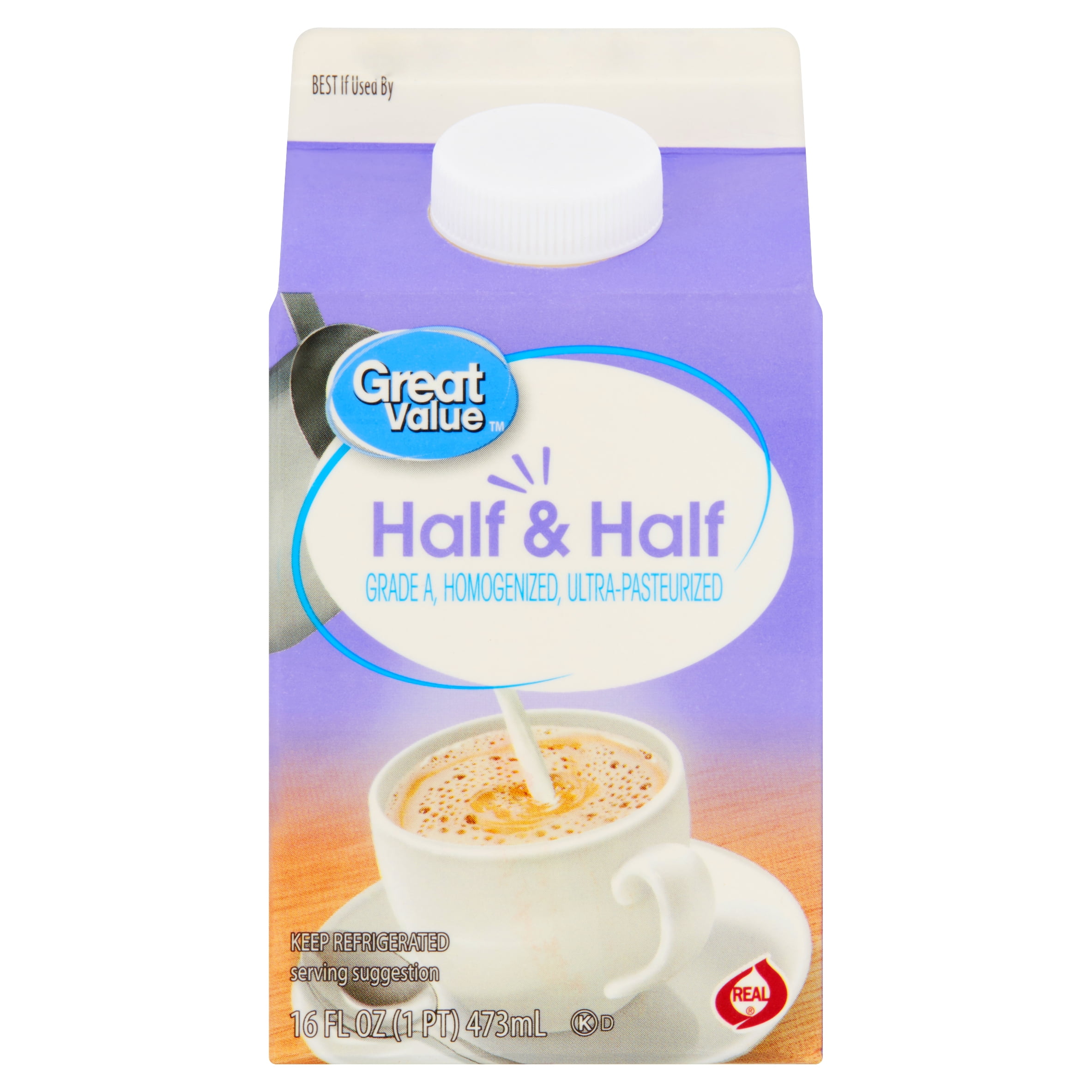 Great Value Half & Half, 16 fl oz