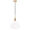thumbnail image 4 of Living District LD6230BR Hugh 1 Light Brass & Clear Glass Pendant, 4 of 4