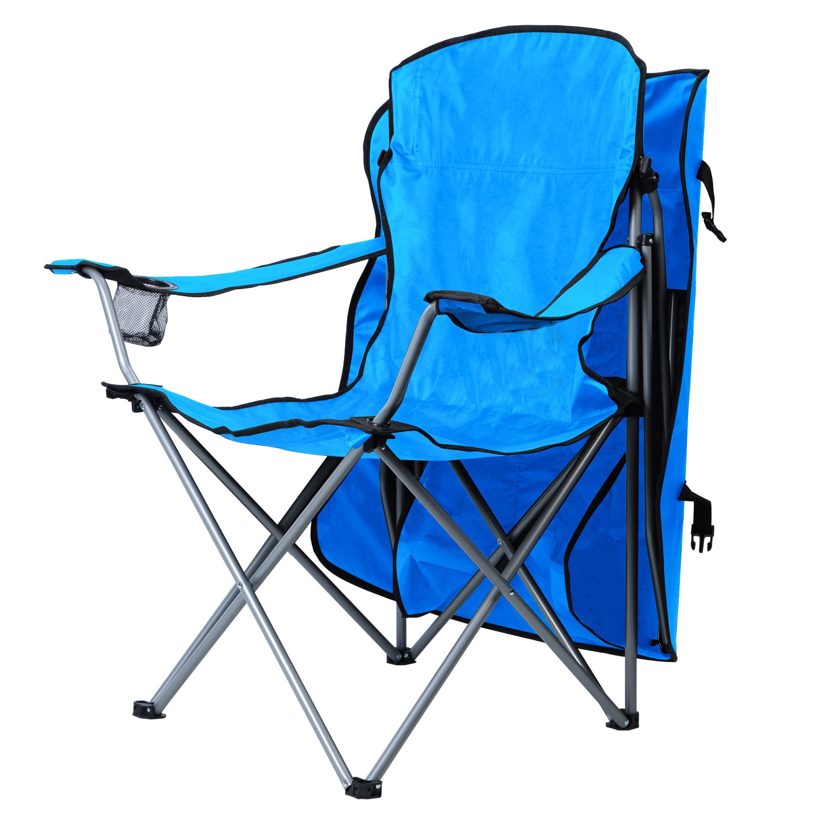 Fogcroll Lawn Chair, Camping Chair with Canopy Shade,Beach Chair with Canopy Shade Portable Folding Chair with Sun Shade, Cup Holder, Side Pocket