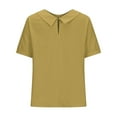 thumbnail image 3 of Yubnlvae Loose Button Women's Shirt - Solid Color Casual Sleeve Collar Yellow XL, 3 of 7