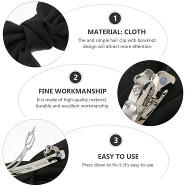 Dytern Party 1PC Large Bowknot Hair Clip Fashion Hair Pin Adorable Barrette Bobby Pin Hair Jewelry for Party Women Ladies (Black)