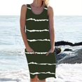 thumbnail image 1 of Nouvelle Robe Rayée pour Femmes Col Rond Sans Manches Robe Moulante Imprimée Robe Décontractée Style Tribal Élégant Robe Imprimée avec Poche, 1 of 7