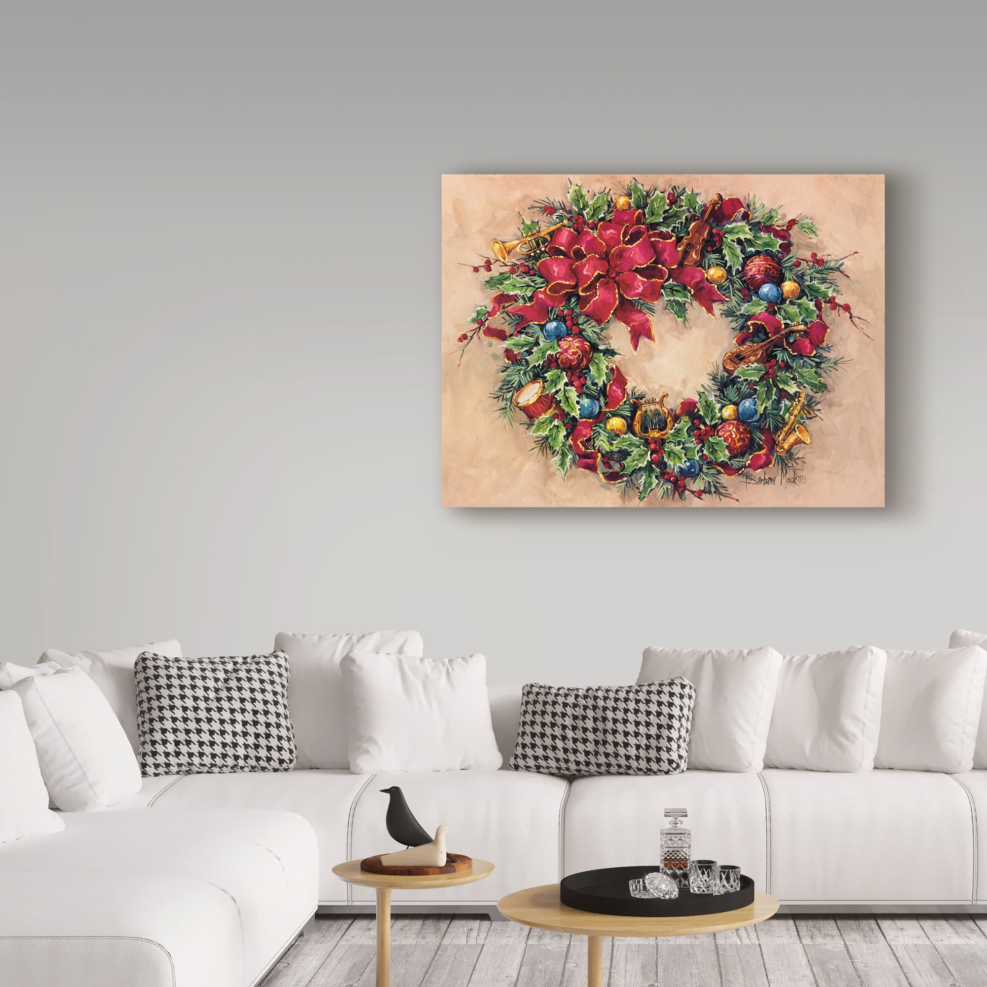 Trademark Fine Art 'Tis The Season Wreath' Canvas Art by Barbara Mock