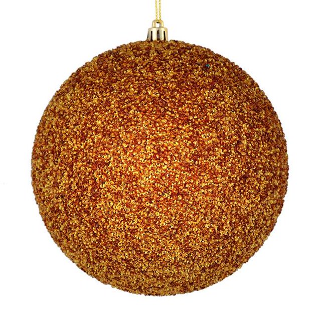 Vickerman N185930D Boule Or Antique Perlée 8 Po. avec Perçage 2 par Sac