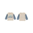 thumbnail image 3 of Aojekbee Toddler Pullover Sweatshirt Casual Letter Embroidery Round Neck Contrasting Long Sleeve Waffle Tops for Little Boys Girls, 3 of 10