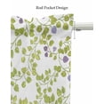 thumbnail image 5 of Green Leaves Linen Curtain Valance for Bedroom/Bathroom/Kitchen/Office/Living/Dining Room Window,Botanical Plant Spring Summer White Pocket Topper Drapes Decorative Cafe Drapery Panel 42"x18", 5 of 6