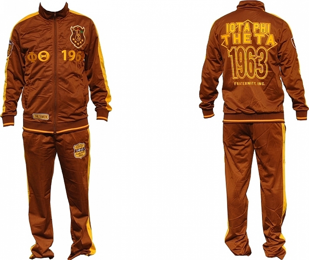 brown jogging suit