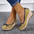 thumbnail image 7 of Women's Wedge Heel Shoes Breathable Mesh Slip On Summer Platform Flatform Wedge Sneakers Comfortable Low Heel Wedge Sandals Yellow 40, 7 of 7