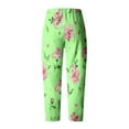 thumbnail image 5 of MIUOWANP Plus Size Women's Cropped Pants Elastic Waist Floral Print Breathable Sports Pants Size L(8)Green, 5 of 5