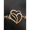 thumbnail image 4 of Pave 1/4 Carats Round Brilliant Natural Diamonds Two-Hearts Bracelet In Hallmark 14K Rose Gold, 4 of 13