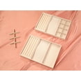 thumbnail image 5 of REGALWOVEN 2 Pack Stackable Velvet Accessory Organizer Trays with Removable Dividers for Drawer Yellow Necklace/Ring/8 Grid Tray, 5 of 7