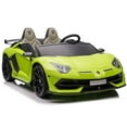 thumbnail image 5 of Lamborghini 24V Kids Ride-On Car w R/C Parental Remote + MP3 Music Player + LED Foam Rubber Wheels + EVA Leather Seat + Scissor Doors + Underbody LED Kit and Lights + Rubber Floor Mats + Car Cover, 5 of 11