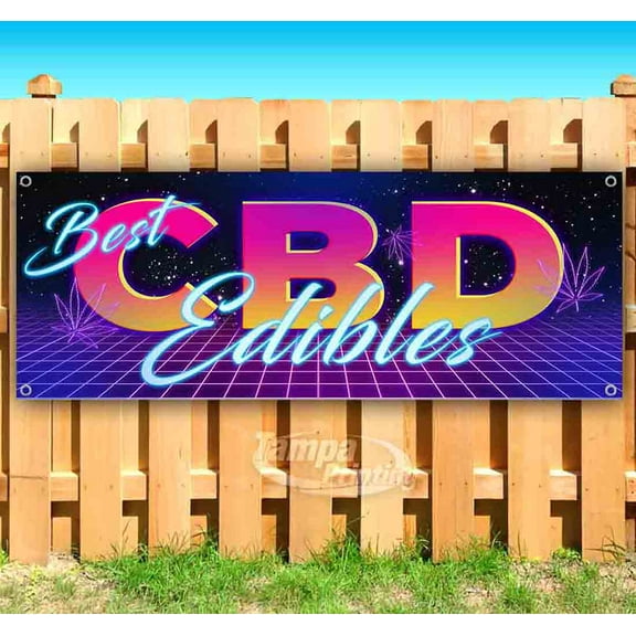 Best CBD Edibles 13 oz Vinyl Banner With Metal Grommets